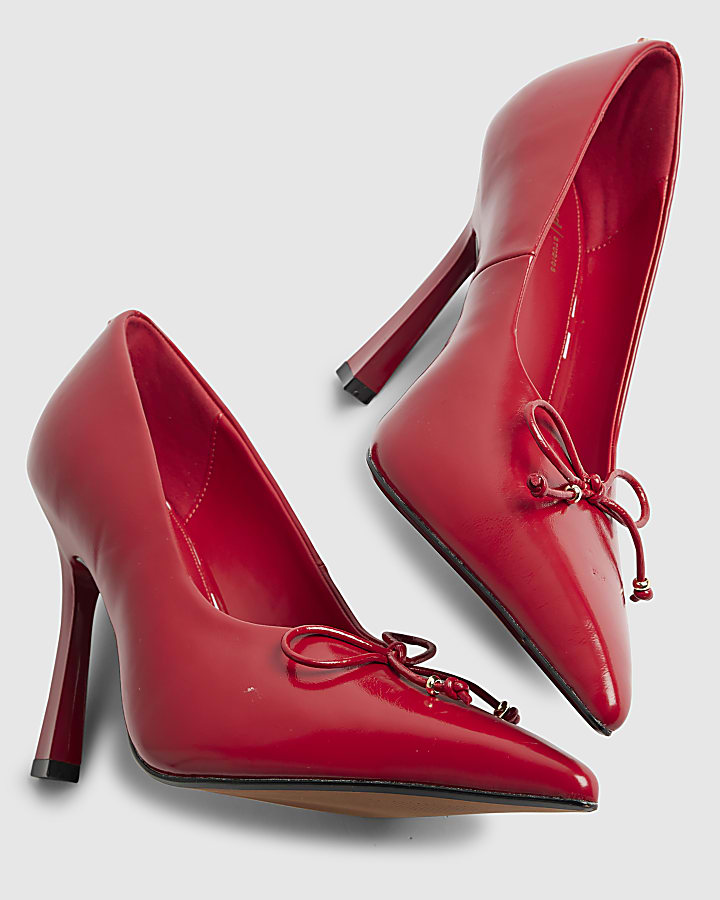 River Island Red Bow Court Heels