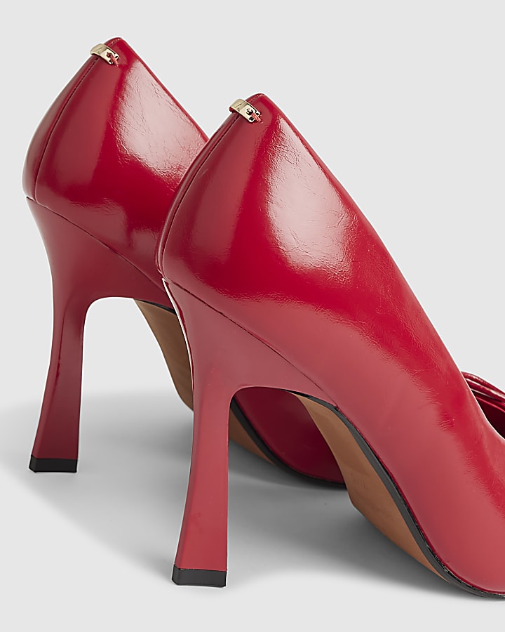 river island Red Bow Court Heels