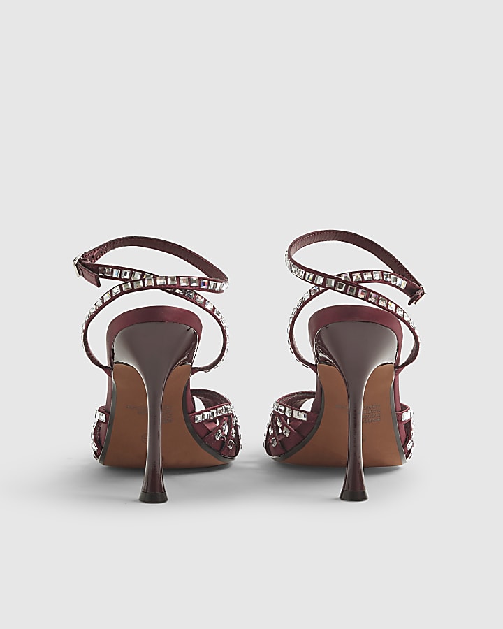 River Island Red Caged Embellished Court Heels