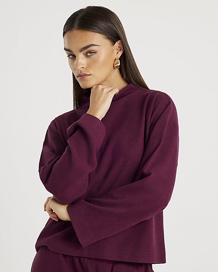 River Island Red Cosy High Neck Top