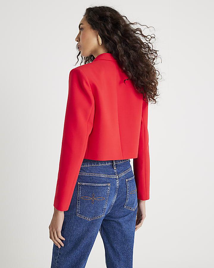 River Island Red Cropped Blazer
