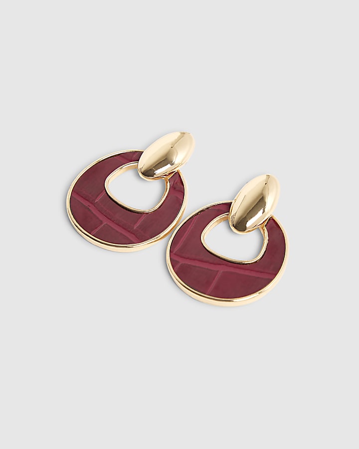 river island Red Door Knocker Earrings