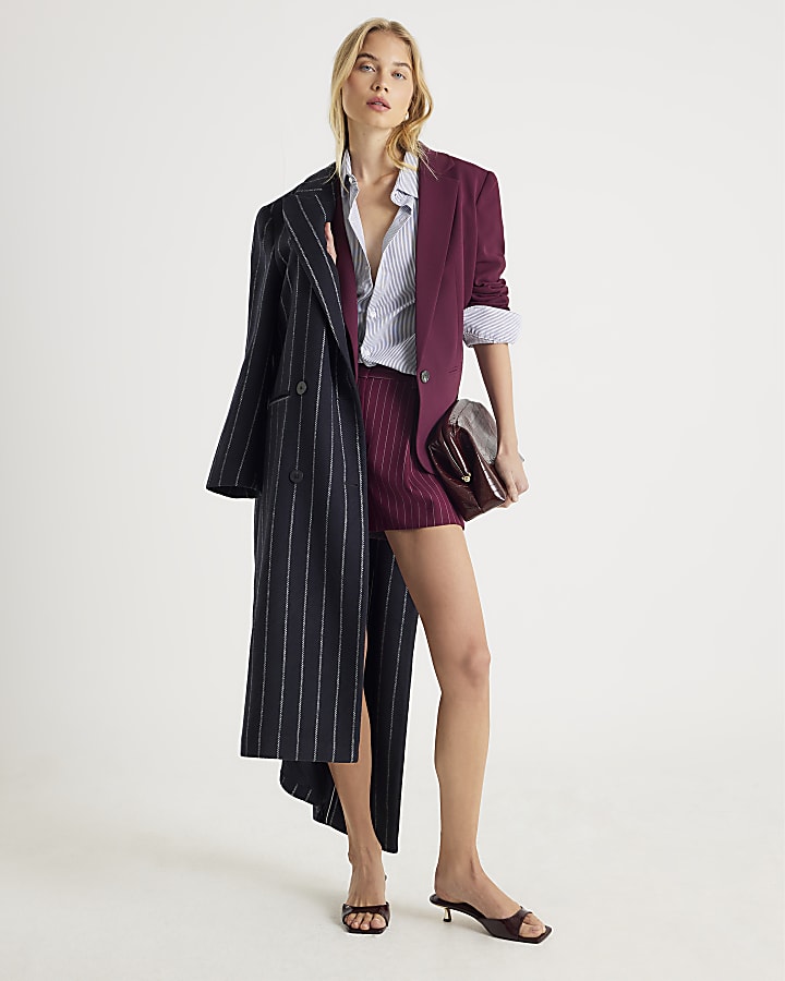 River Island Red Edge To Edge Blazer