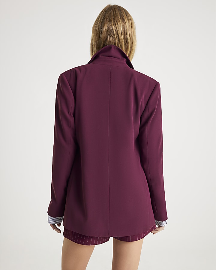 River Island Red Edge To Edge Blazer