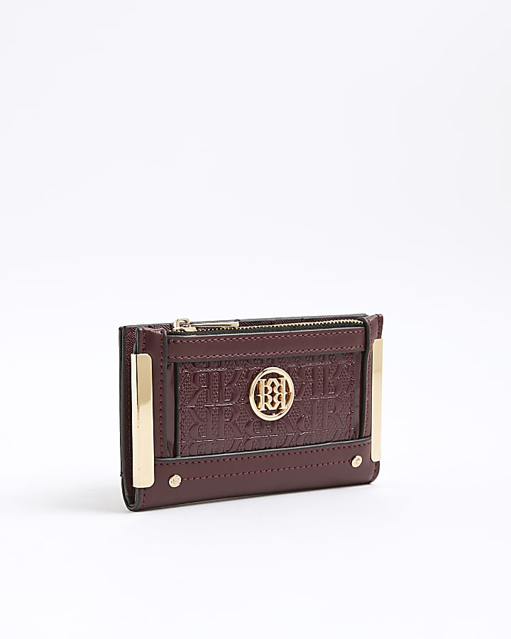 River Island Red Embossed RR Monogram Print Purse