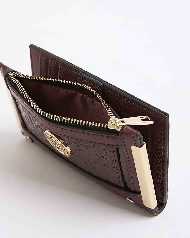 River Island Red Embossed RR Monogram Print Purse