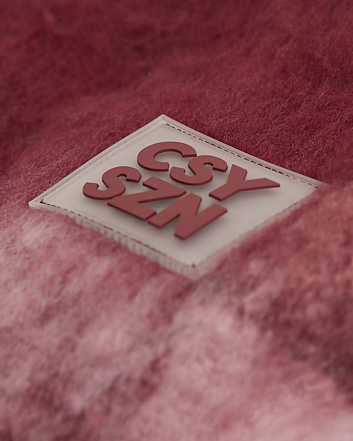 River Island Red Fringed Fluffy Scarf