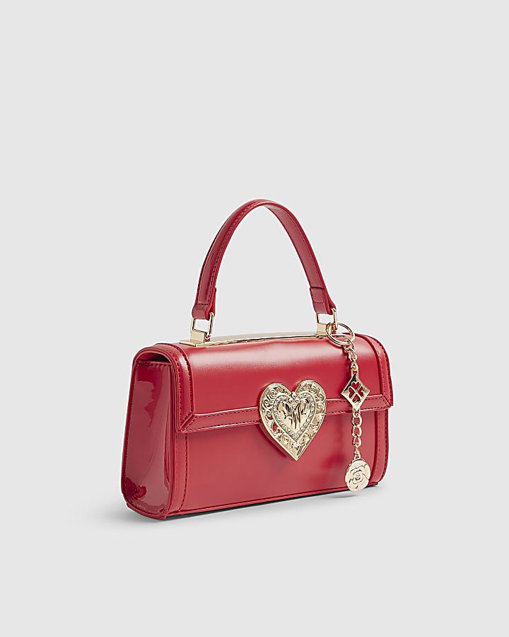 River Island Red Heart Lock Cross Body Bag