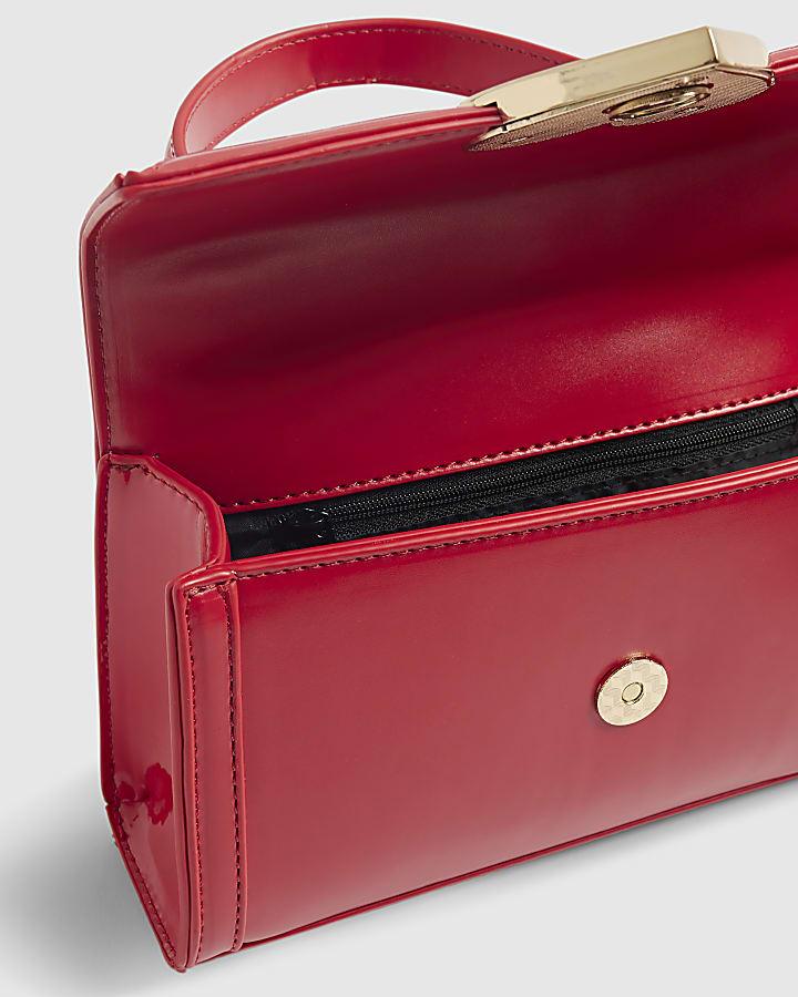 river island Red Heart Lock Cross Body Bag