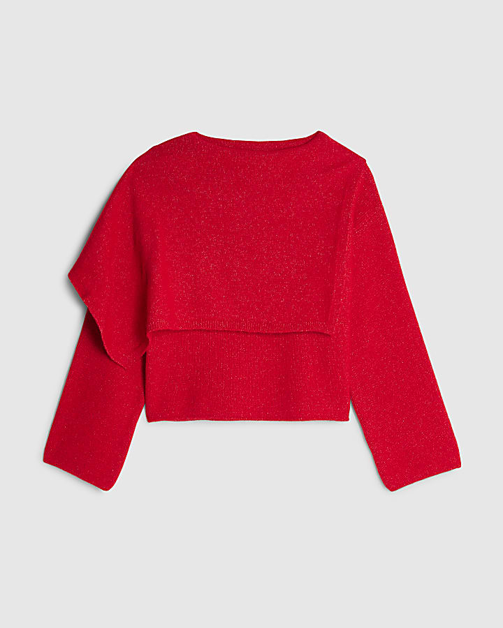 river island Red Knitted 2 In 1 Jumper