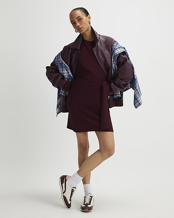 River Island Red Knot Side Mini Dress