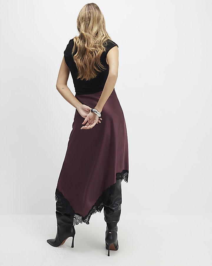 River Island Red Lace Hybrid Maxi Dress