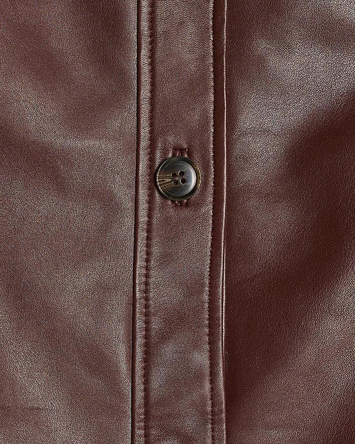 River Island Red Leather Overshirt