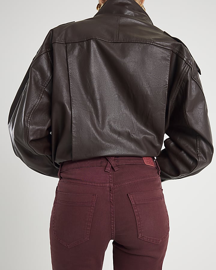 River Island Red Mid Rise Bootcut Jeans