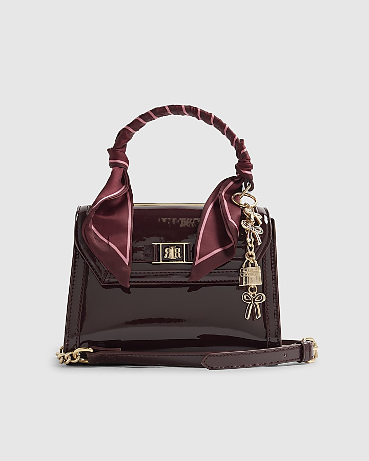 River Island Red Mini Patent Cross Body Tote Bag