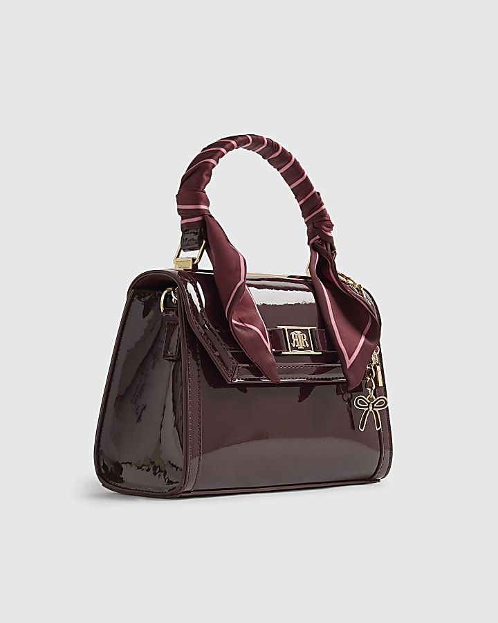 River Island Red Mini Patent Cross Body Tote Bag