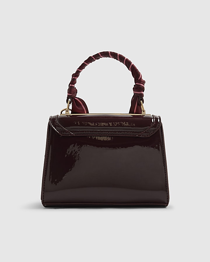River Island Red Mini Patent Cross Body Tote Bag