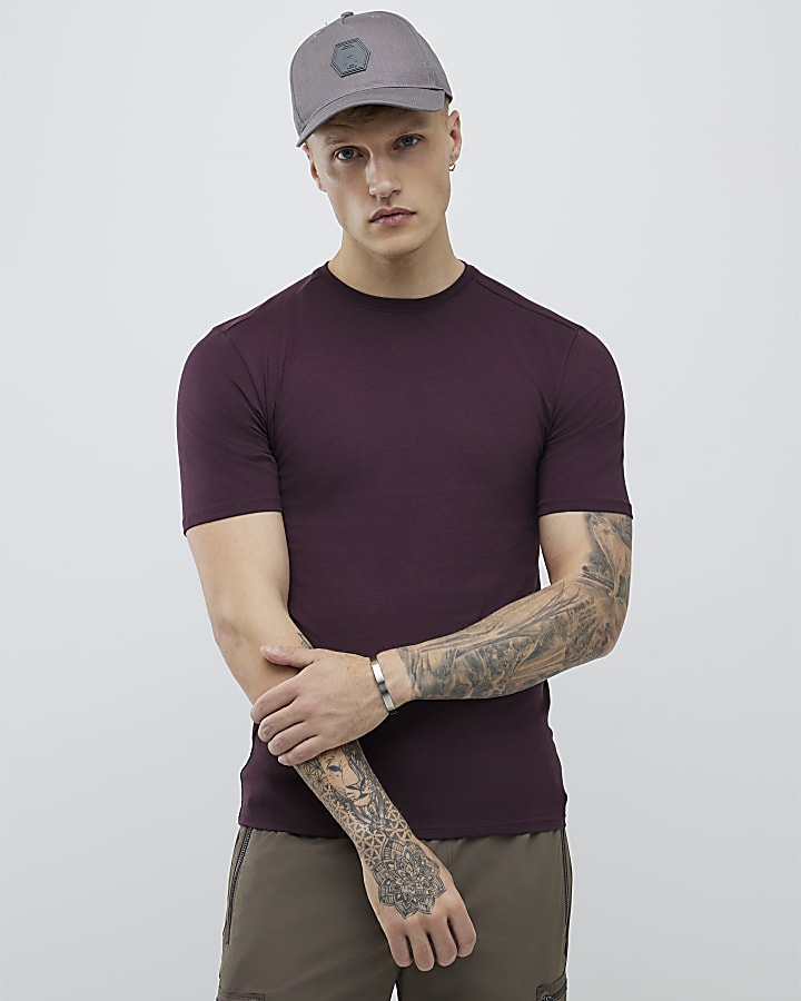 River Island Red Muscle Fit T-Shirt