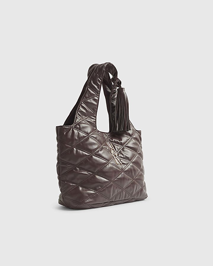 River Island Red Oversized Quilted RR Shoulder Bag
