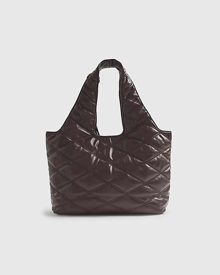 River Island Red Oversized Quilted RR Shoulder Bag