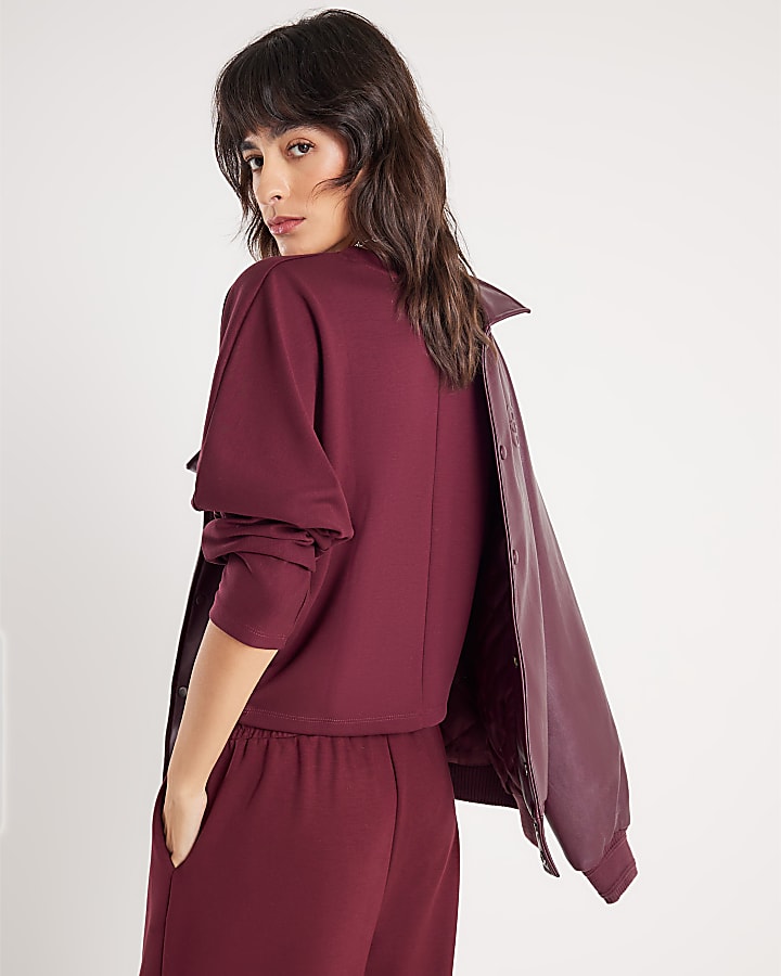 river island Red Premium Batwing Sweatshirt