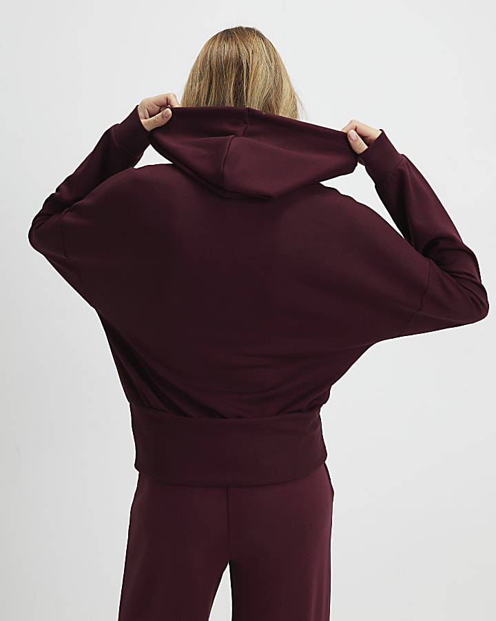 River Island Red Premium Long Sleeve Hoodie