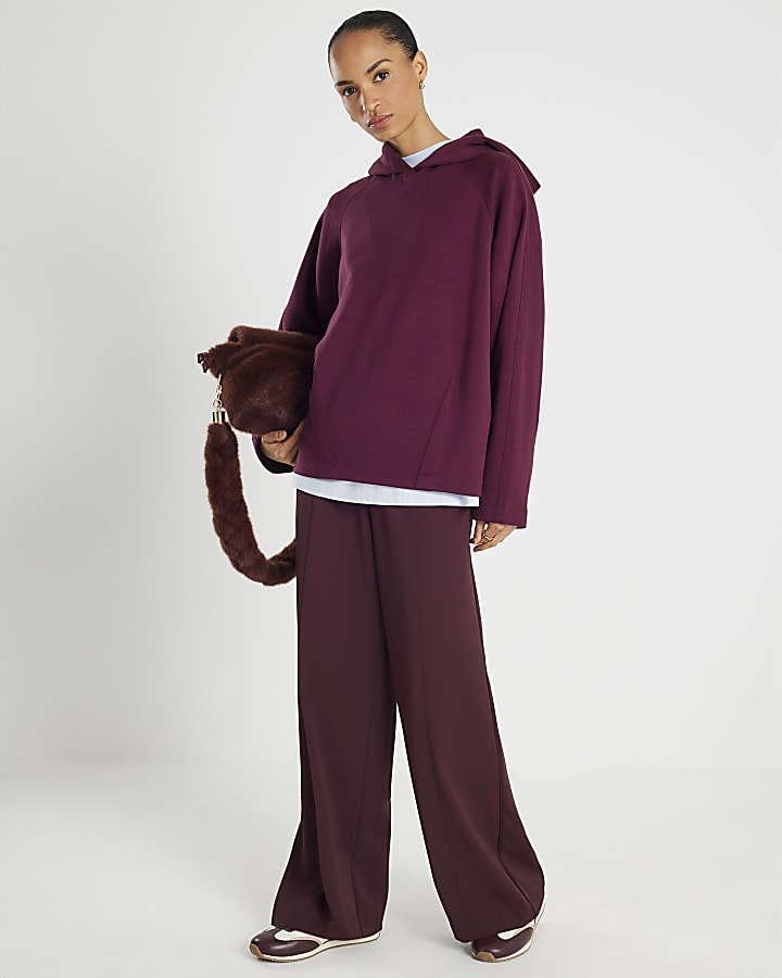 River Island Red Premium Long Sleeve Hoodie