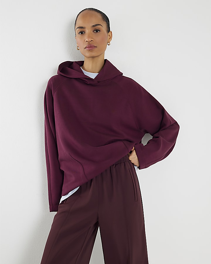 River Island Red Premium Long Sleeve Hoodie