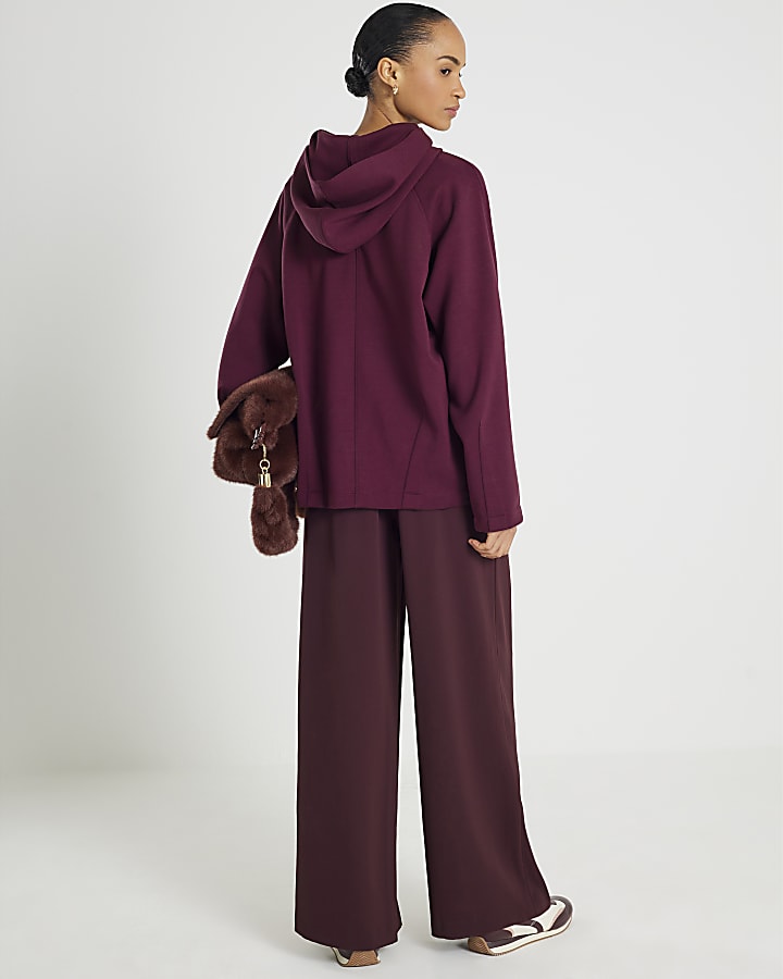 River Island Red Premium Long Sleeve Hoodie