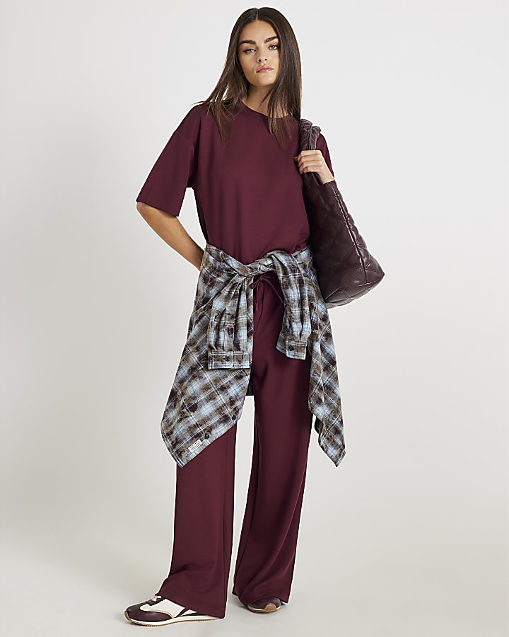 River Island Red Premium Short Sleeve Boxy T-Shirt