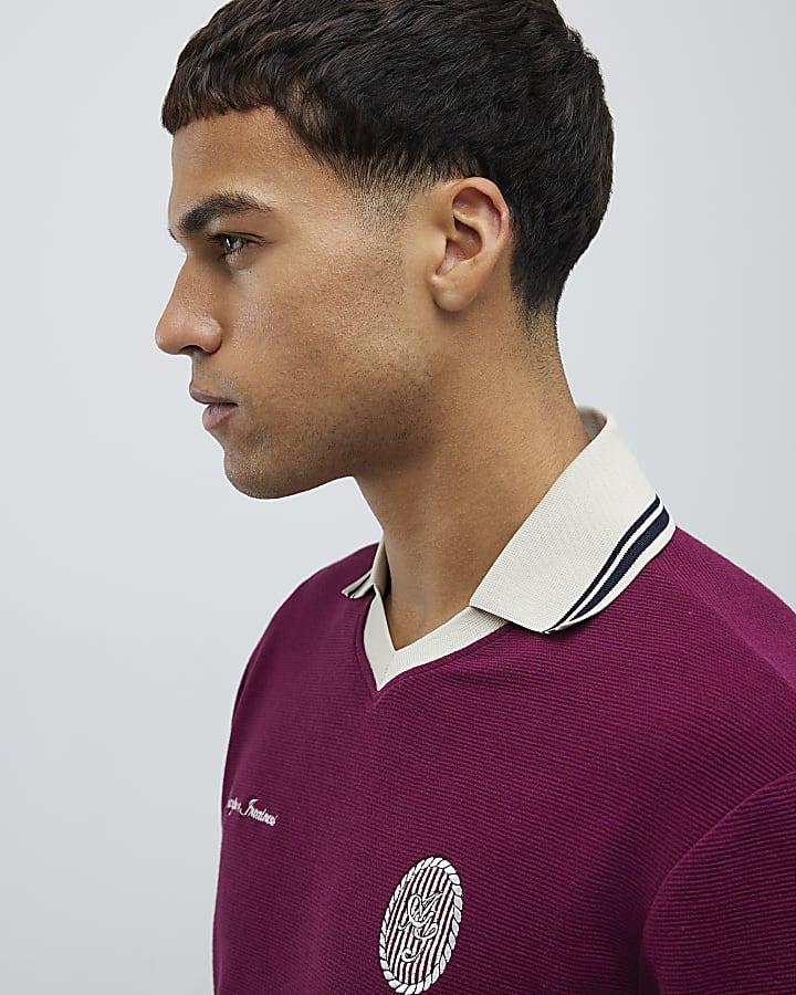 River Island Red Regular Fit Ame Saint Polo Shirt