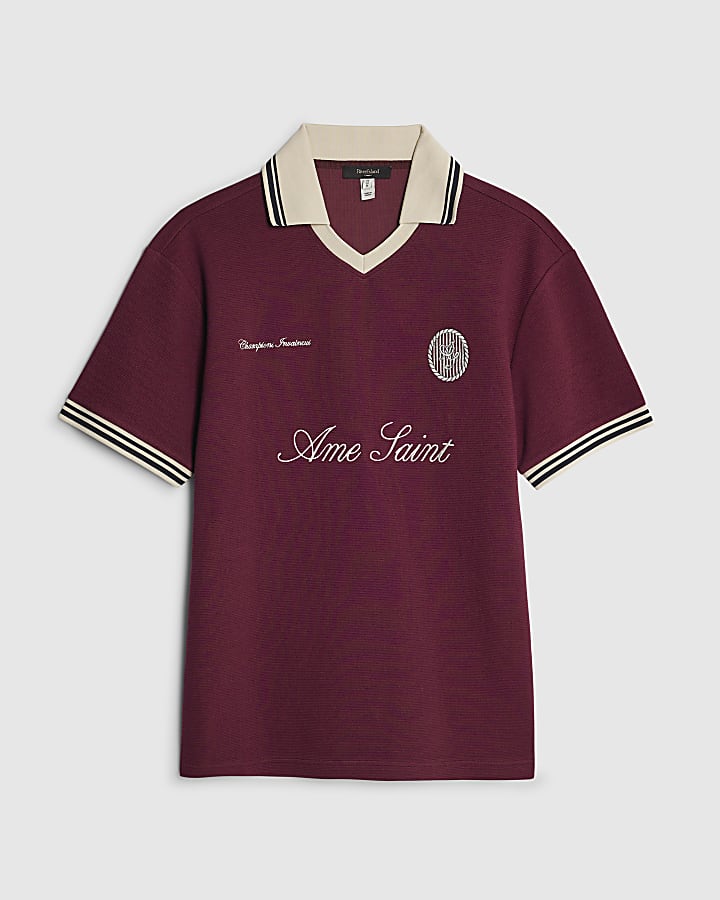 river island Red Regular Fit Ame Saint Polo Shirt