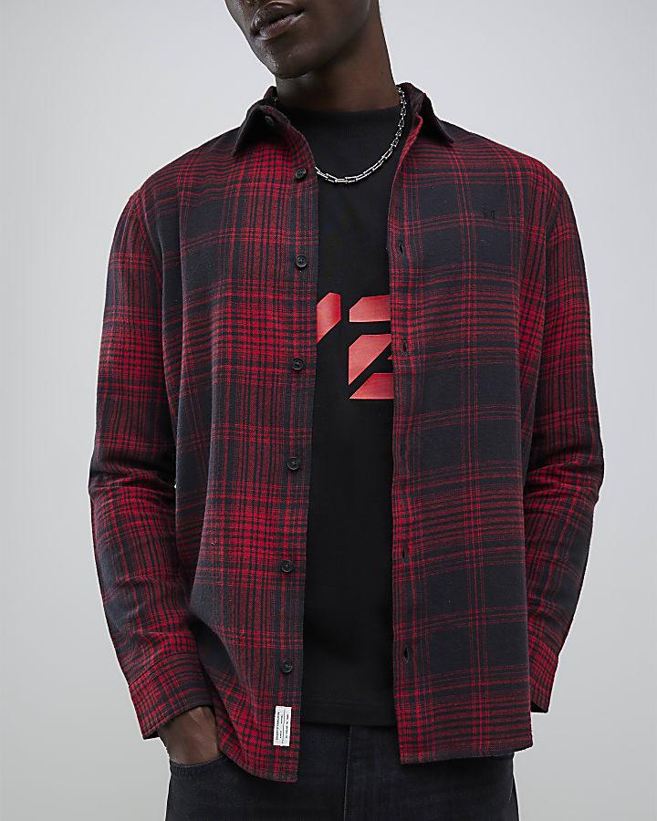 River Island Red Regular Fit Check Shirt