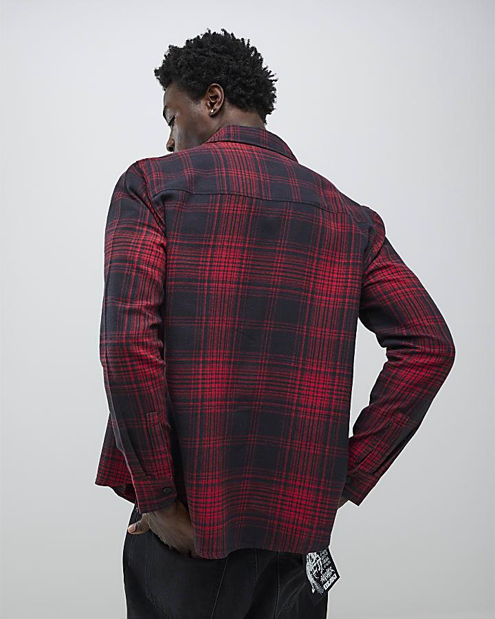 River Island Red Regular Fit Check Shirt