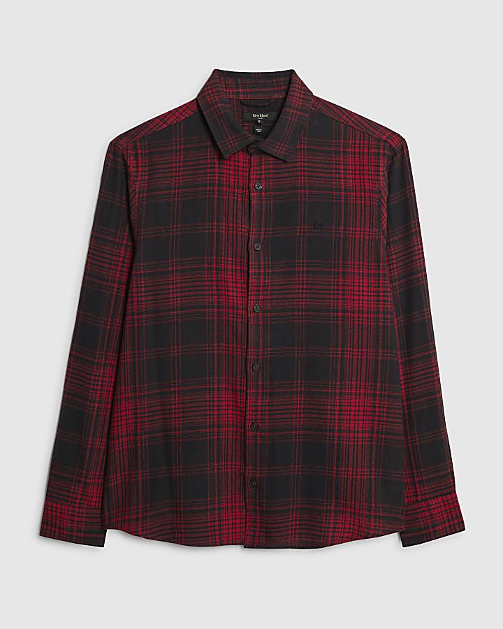 river island Red Regular Fit Check Shirt