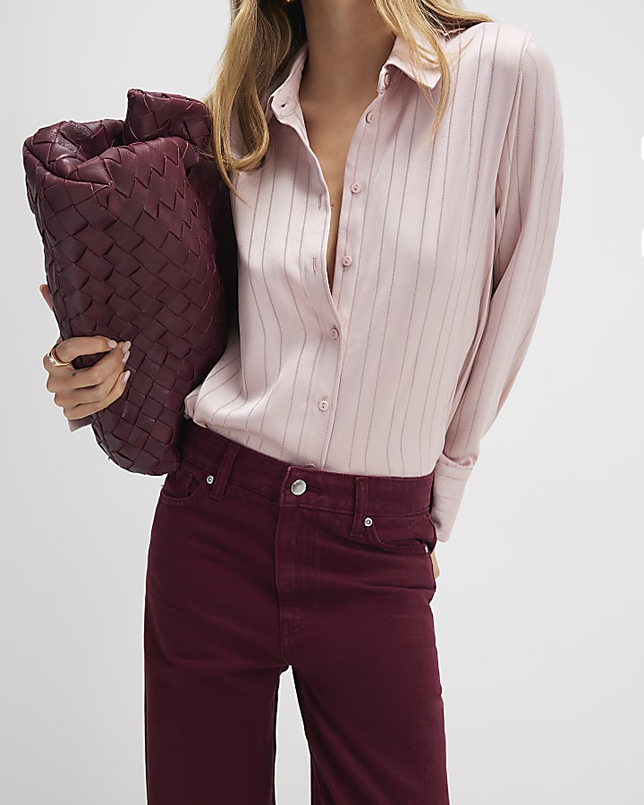 River Island Red Relaxed Straight Jeans