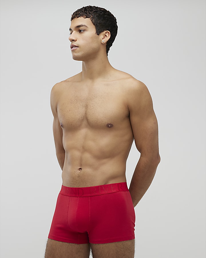 River Island Red RI Pack Of 5 Trunks