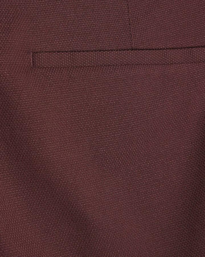 river island Red Skinny Fit Textured Suit Trousers