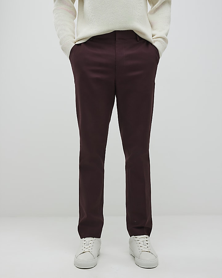 River Island Red Slim Fit Chino Trousers