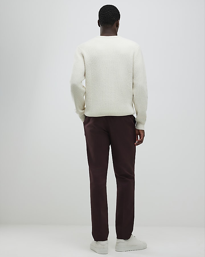 River Island Red Slim Fit Chino Trousers