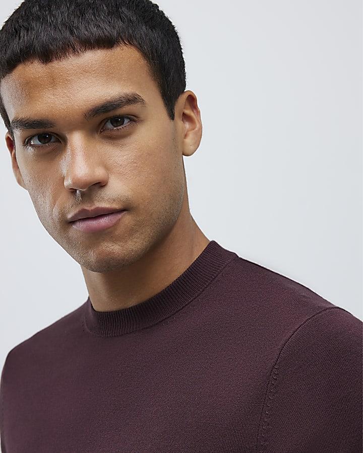 River Island Red Slim Fit Jumper