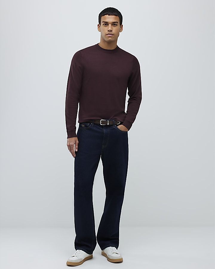 River Island Red Slim Fit Jumper