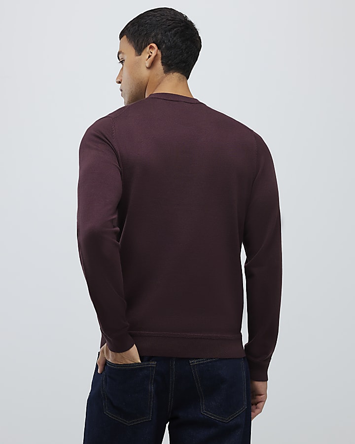 River Island Red Slim Fit Jumper