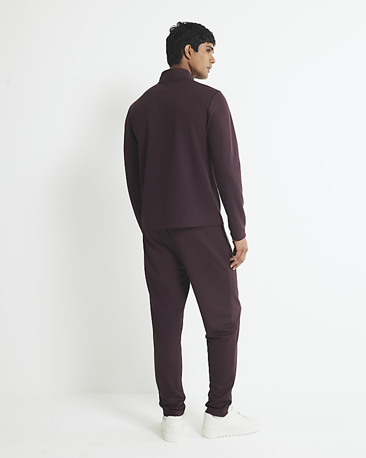 River Island Red Slim Fit Pique Joggers