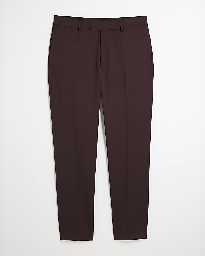 river island Red Slim Fit Suit Trousers
