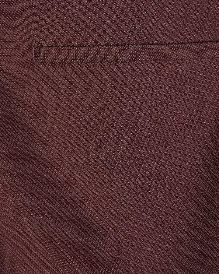 river island Red Slim Fit Texture Suit Trousers