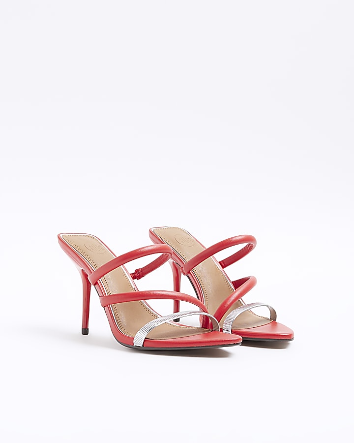 River Island Red Strappy Heeled Sandals