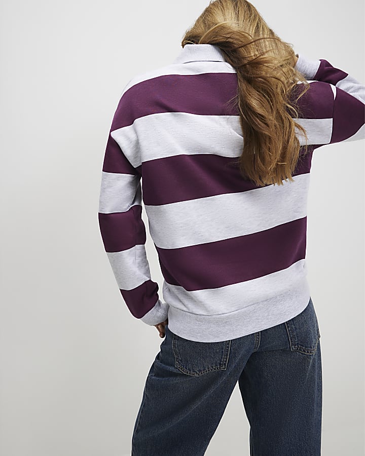 River Island Red Stripe Colorado Rugby Sweatshirt