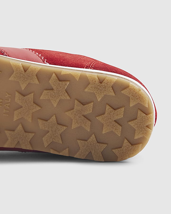 river island Red Suede Retro Trainers