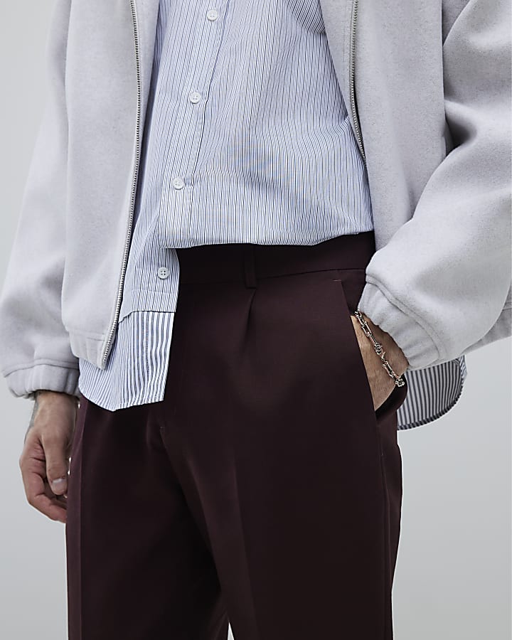 River Island Red Tapered Fit Chino Trousers